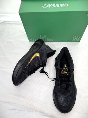 Nike Giannis Immortality 4 Black/Gold Basketball Shoes FQ3680-010 Men's Size 9.5